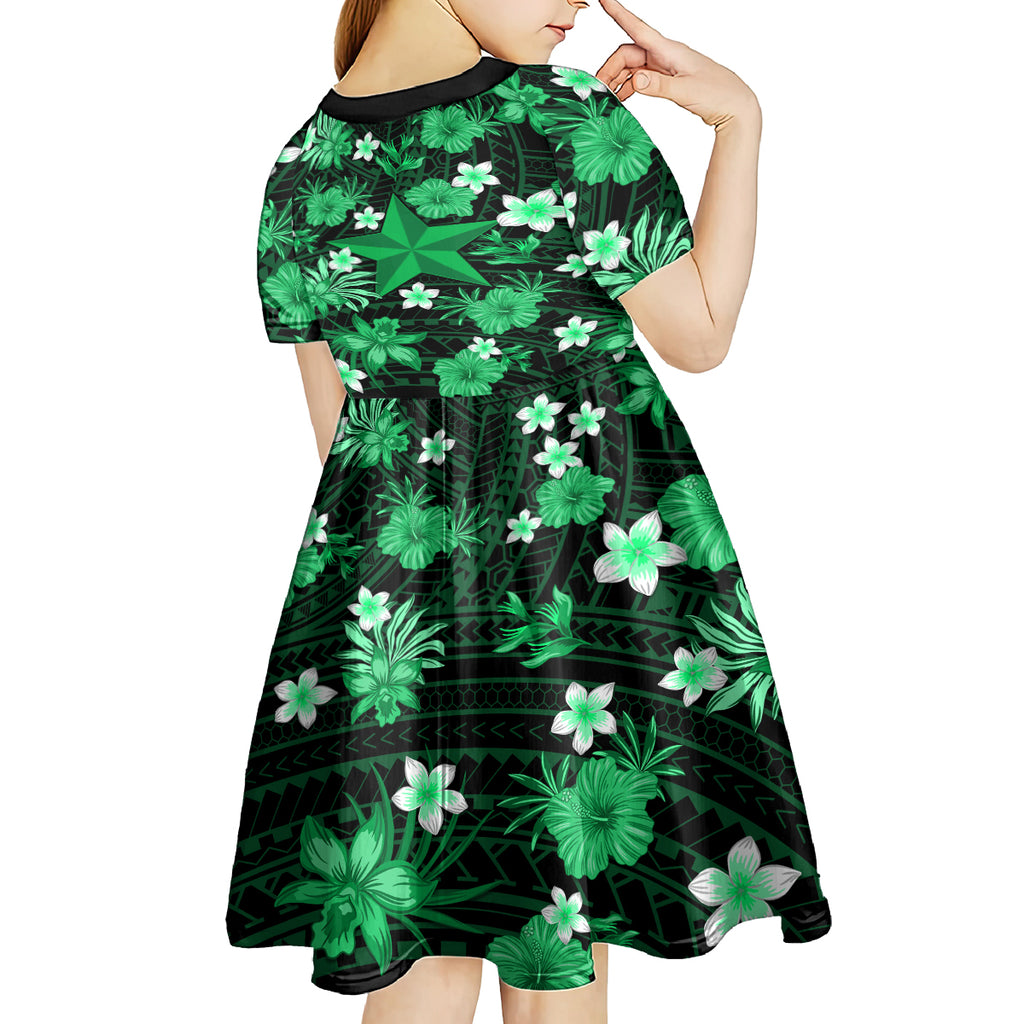 australian-stars-cricket-kid-short-sleeve-dress-baeuty-pacific-hibiscus-and-polynesian-pattern