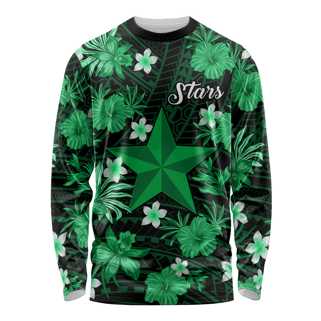 australian-stars-cricket-long-sleeve-shirt-baeuty-pacific-hibiscus-and-polynesian-pattern