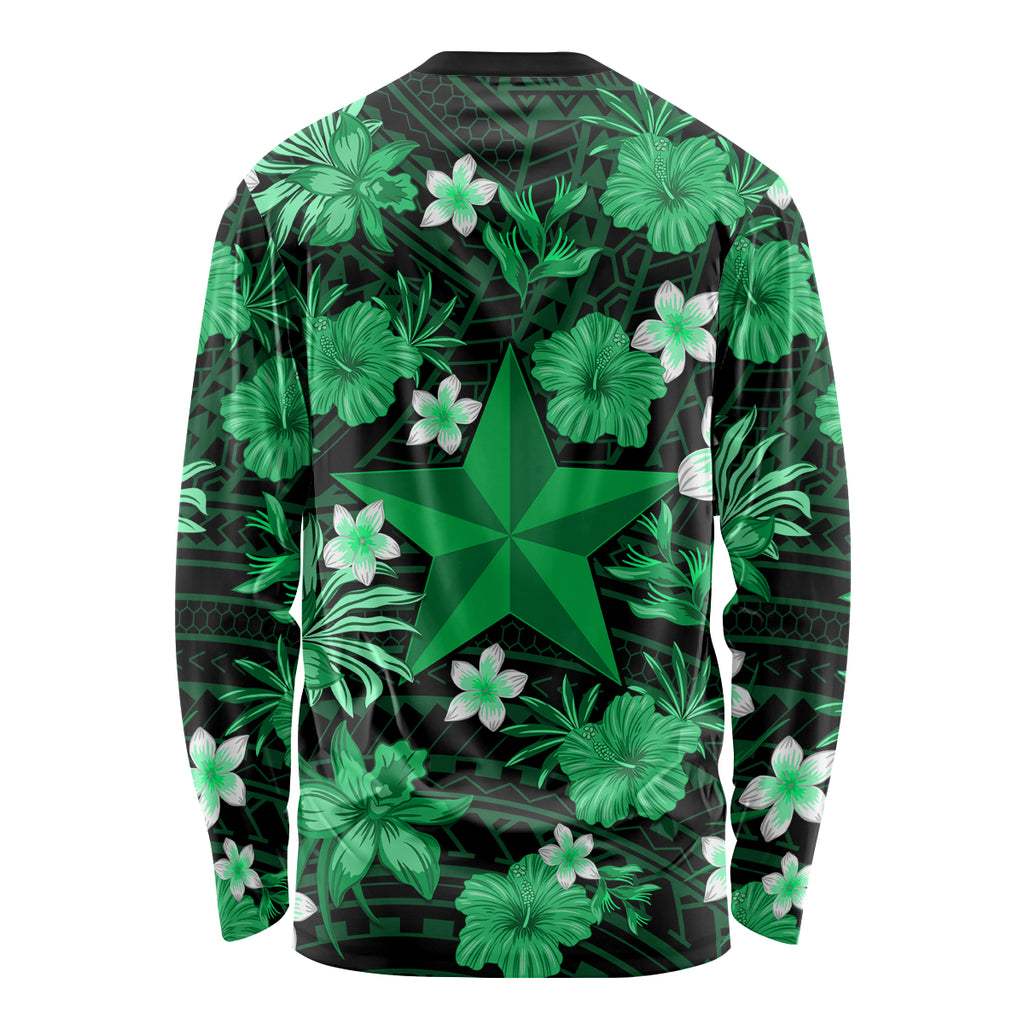 australian-stars-cricket-long-sleeve-shirt-baeuty-pacific-hibiscus-and-polynesian-pattern