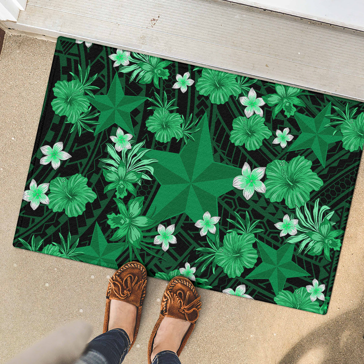 australian-stars-cricket-rubber-doormat-baeuty-pacific-hibiscus-and-polynesian-pattern