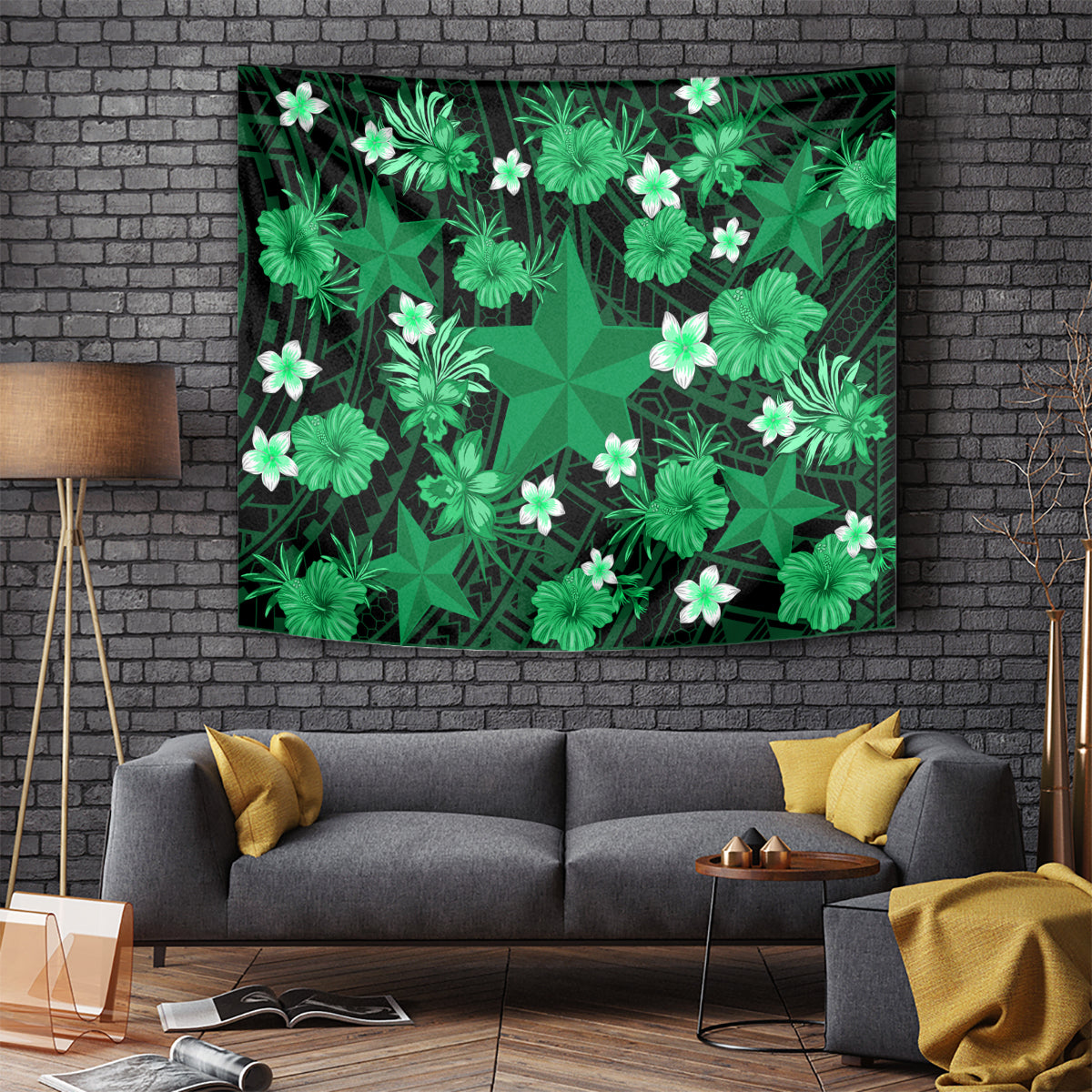 australian-stars-cricket-tapestry-baeuty-pacific-hibiscus-and-polynesian-pattern