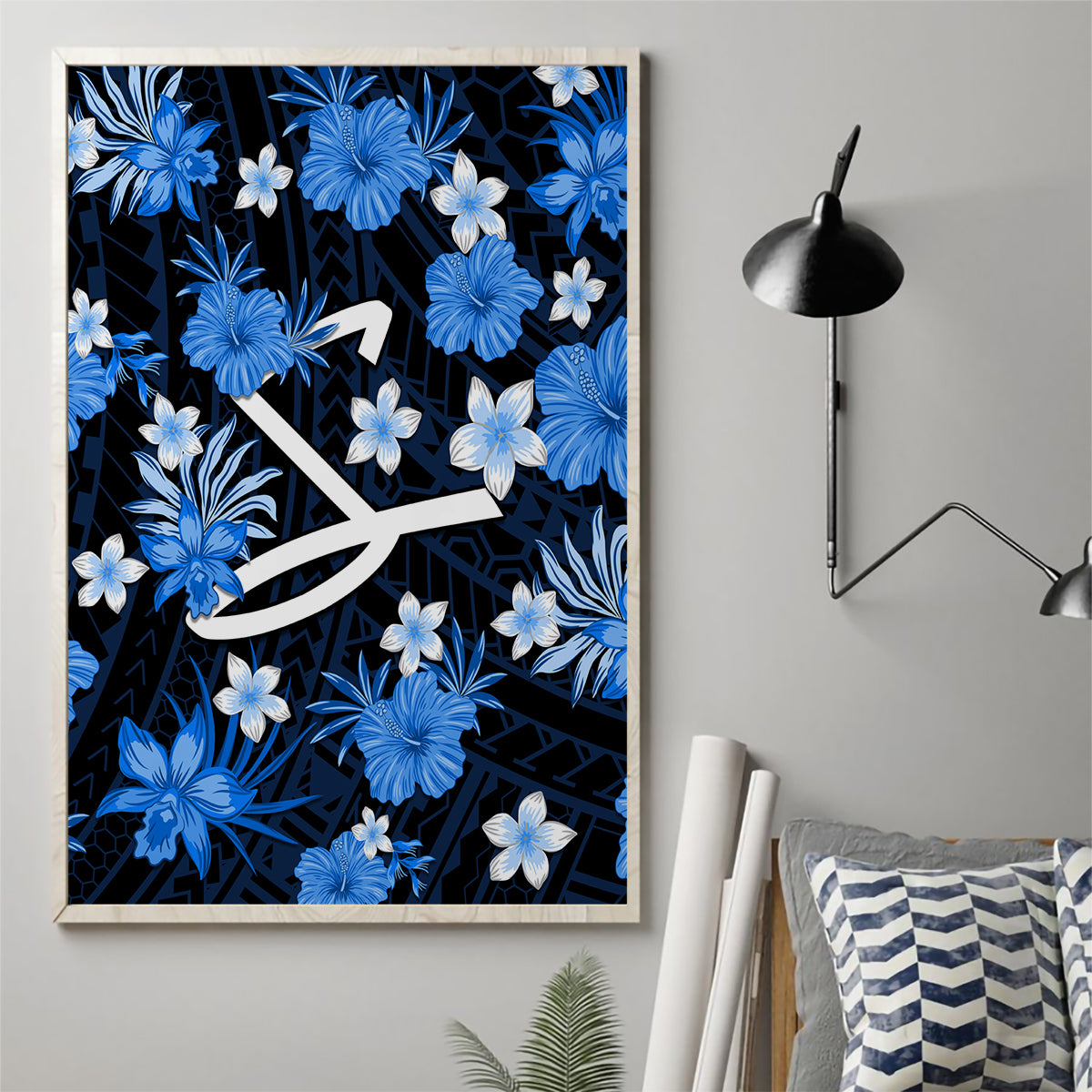 australian-strikers-cricket-canvas-wall-art-baeuty-pacific-hibiscus-and-polynesian-pattern