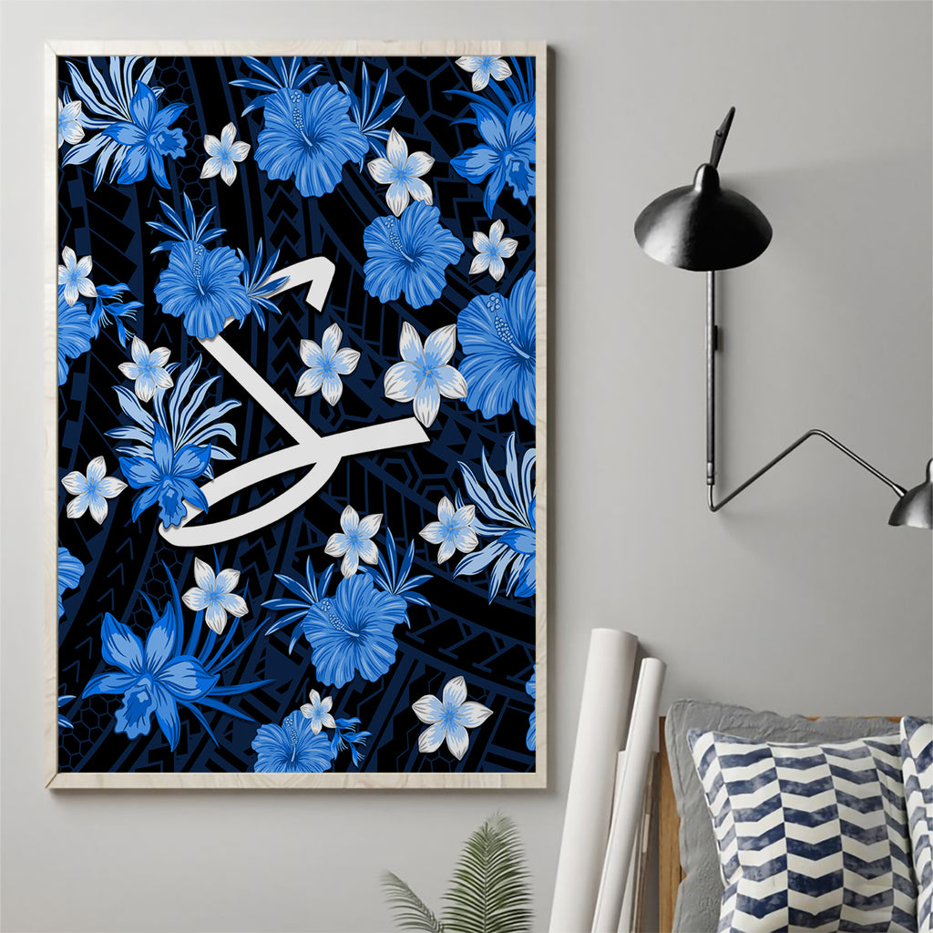 australian-strikers-cricket-canvas-wall-art-baeuty-pacific-hibiscus-and-polynesian-pattern
