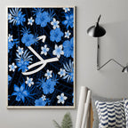 australian-strikers-cricket-canvas-wall-art-baeuty-pacific-hibiscus-and-polynesian-pattern