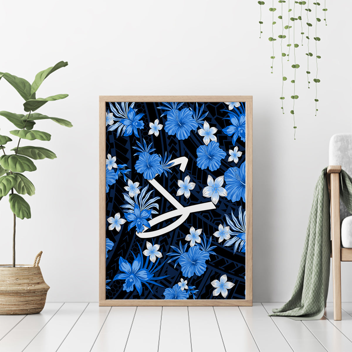 australian-strikers-cricket-canvas-wall-art-baeuty-pacific-hibiscus-and-polynesian-pattern