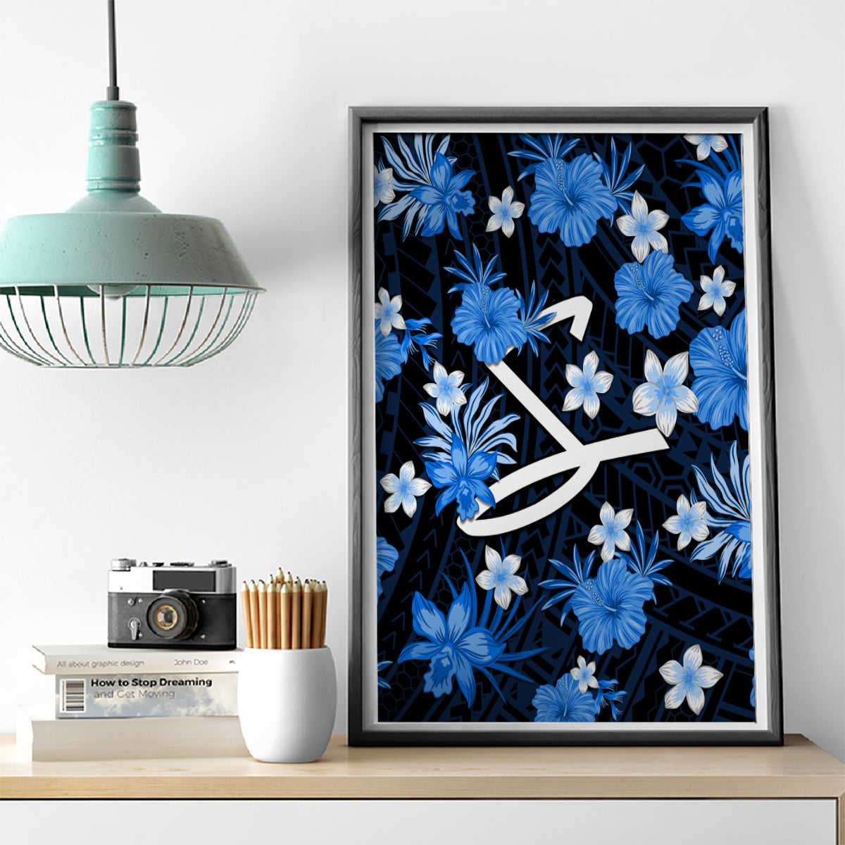 australian-strikers-cricket-canvas-wall-art-baeuty-pacific-hibiscus-and-polynesian-pattern