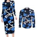 australian-strikers-cricket-couples-matching-long-sleeve-bodycon-dress-and-long-sleeve-button-shirts-baeuty-pacific-hibiscus-and-polynesian-pattern