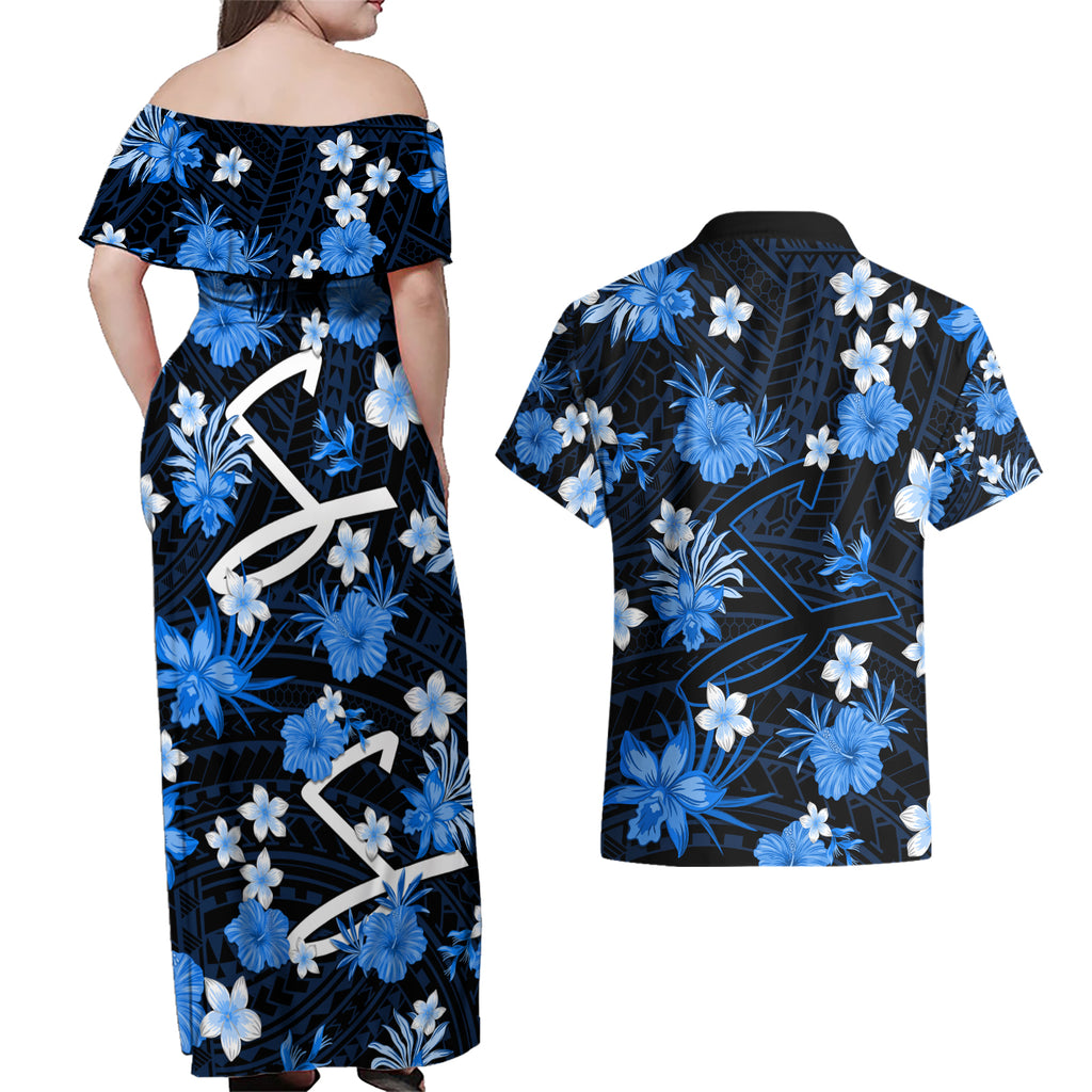 australian-strikers-cricket-couples-matching-off-shoulder-maxi-dress-and-hawaiian-shirt-baeuty-pacific-hibiscus-and-polynesian-pattern