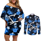australian-strikers-cricket-couples-matching-off-shoulder-short-dress-and-long-sleeve-button-shirts-baeuty-pacific-hibiscus-and-polynesian-pattern