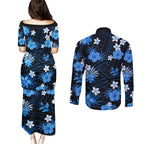 australian-strikers-cricket-couples-matching-puletasi-dress-and-long-sleeve-button-shirts-baeuty-pacific-hibiscus-and-polynesian-pattern