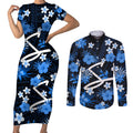 australian-strikers-cricket-couples-matching-short-sleeve-bodycon-dress-and-long-sleeve-button-shirts-baeuty-pacific-hibiscus-and-polynesian-pattern