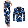 australian-strikers-cricket-couples-matching-tank-maxi-dress-and-long-sleeve-button-shirts-baeuty-pacific-hibiscus-and-polynesian-pattern
