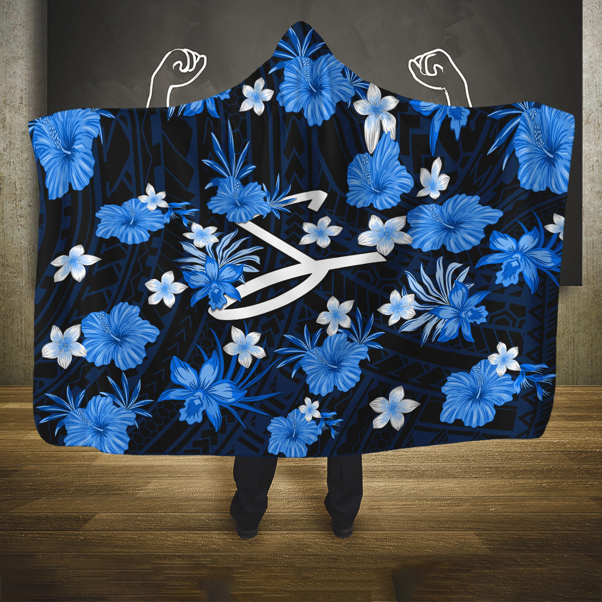 australian-strikers-cricket-hooded-blanket-baeuty-pacific-hibiscus-and-polynesian-pattern