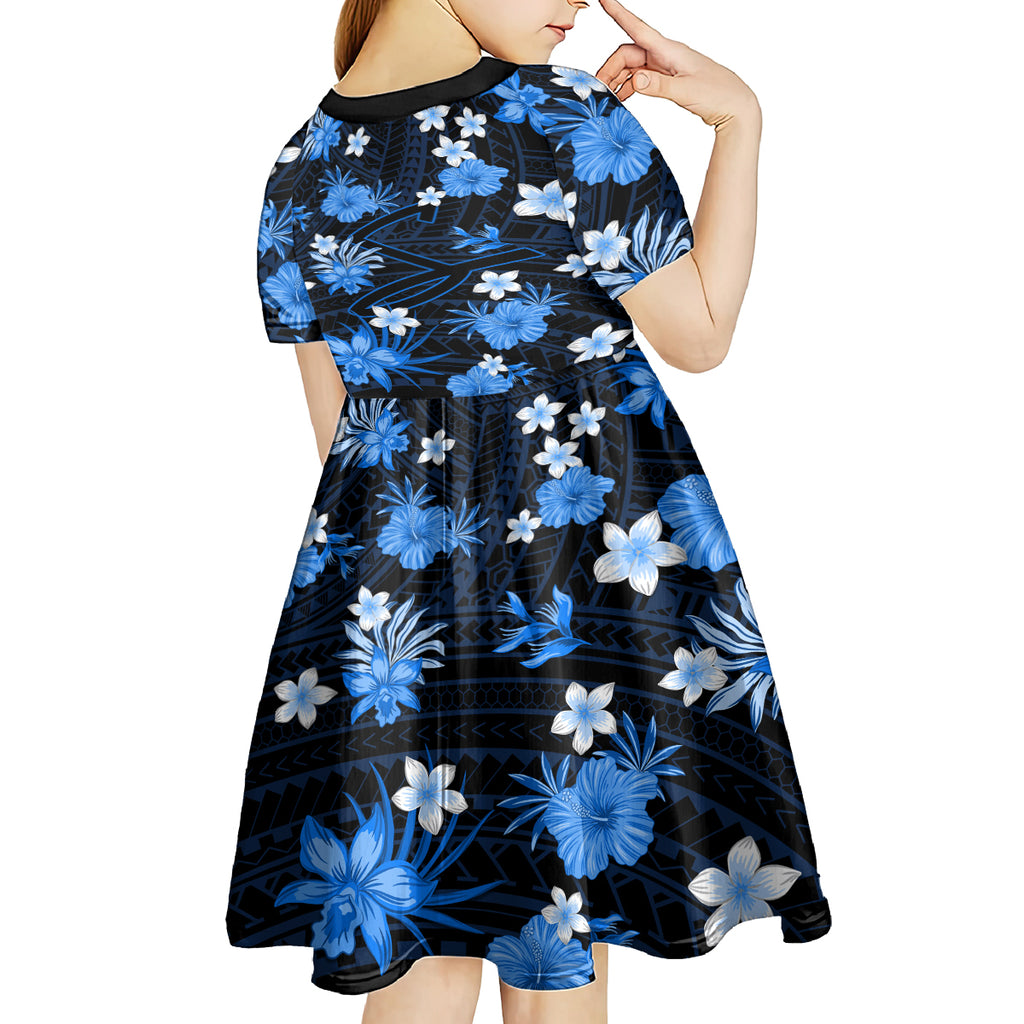 australian-strikers-cricket-kid-short-sleeve-dress-baeuty-pacific-hibiscus-and-polynesian-pattern