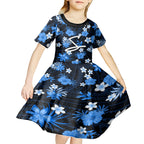 australian-strikers-cricket-kid-short-sleeve-dress-baeuty-pacific-hibiscus-and-polynesian-pattern