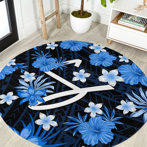 australian-strikers-cricket-round-carpet-baeuty-pacific-hibiscus-and-polynesian-pattern