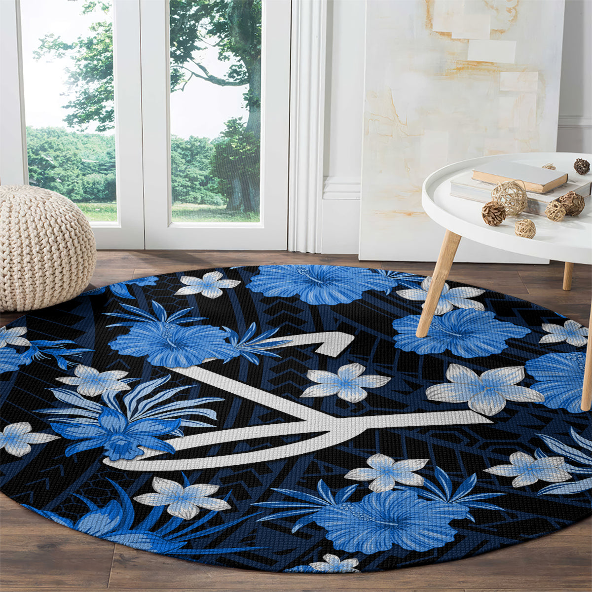 australian-strikers-cricket-round-carpet-baeuty-pacific-hibiscus-and-polynesian-pattern