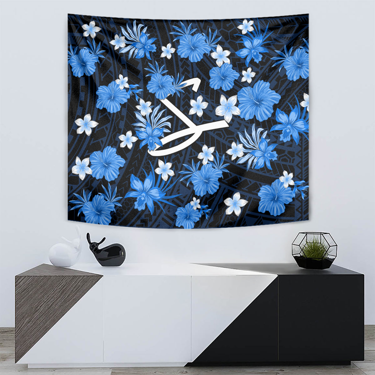 australian-strikers-cricket-tapestry-baeuty-pacific-hibiscus-and-polynesian-pattern