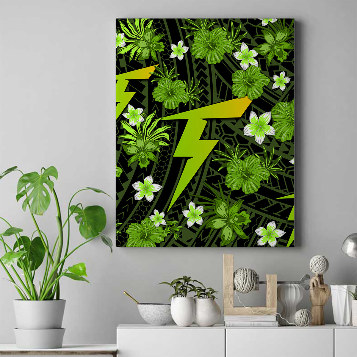 australian-thunder-cricket-canvas-wall-art-baeuty-pacific-hibiscus-and-polynesian-pattern