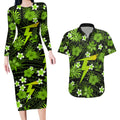 australian-thunder-cricket-couples-matching-long-sleeve-bodycon-dress-and-hawaiian-shirt-baeuty-pacific-hibiscus-and-polynesian-pattern