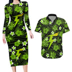 australian-thunder-cricket-couples-matching-long-sleeve-bodycon-dress-and-hawaiian-shirt-baeuty-pacific-hibiscus-and-polynesian-pattern