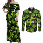 australian-thunder-cricket-couples-matching-off-shoulder-maxi-dress-and-long-sleeve-button-shirts-baeuty-pacific-hibiscus-and-polynesian-pattern