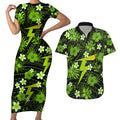australian-thunder-cricket-couples-matching-short-sleeve-bodycon-dress-and-hawaiian-shirt-baeuty-pacific-hibiscus-and-polynesian-pattern