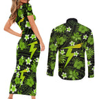 australian-thunder-cricket-couples-matching-short-sleeve-bodycon-dress-and-long-sleeve-button-shirts-baeuty-pacific-hibiscus-and-polynesian-pattern