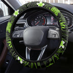 Australian Thunder Cricket Steering Wheel Cover Baeuty Pacific Hibiscus and Polynesian Pattern