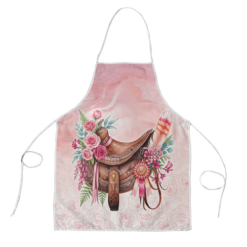 Melbourne Horse Floral Saddle Apron Pink Rose With Waxflower Flowers