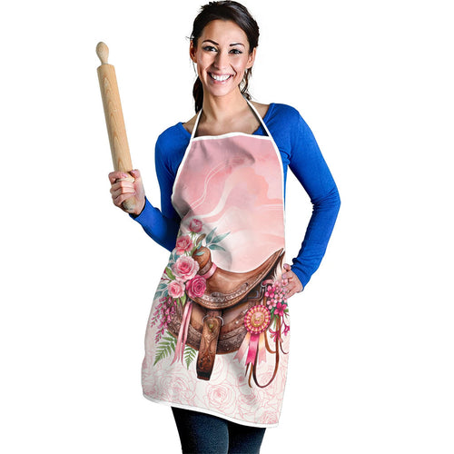 Melbourne Horse Floral Saddle Apron Pink Rose With Waxflower Flowers