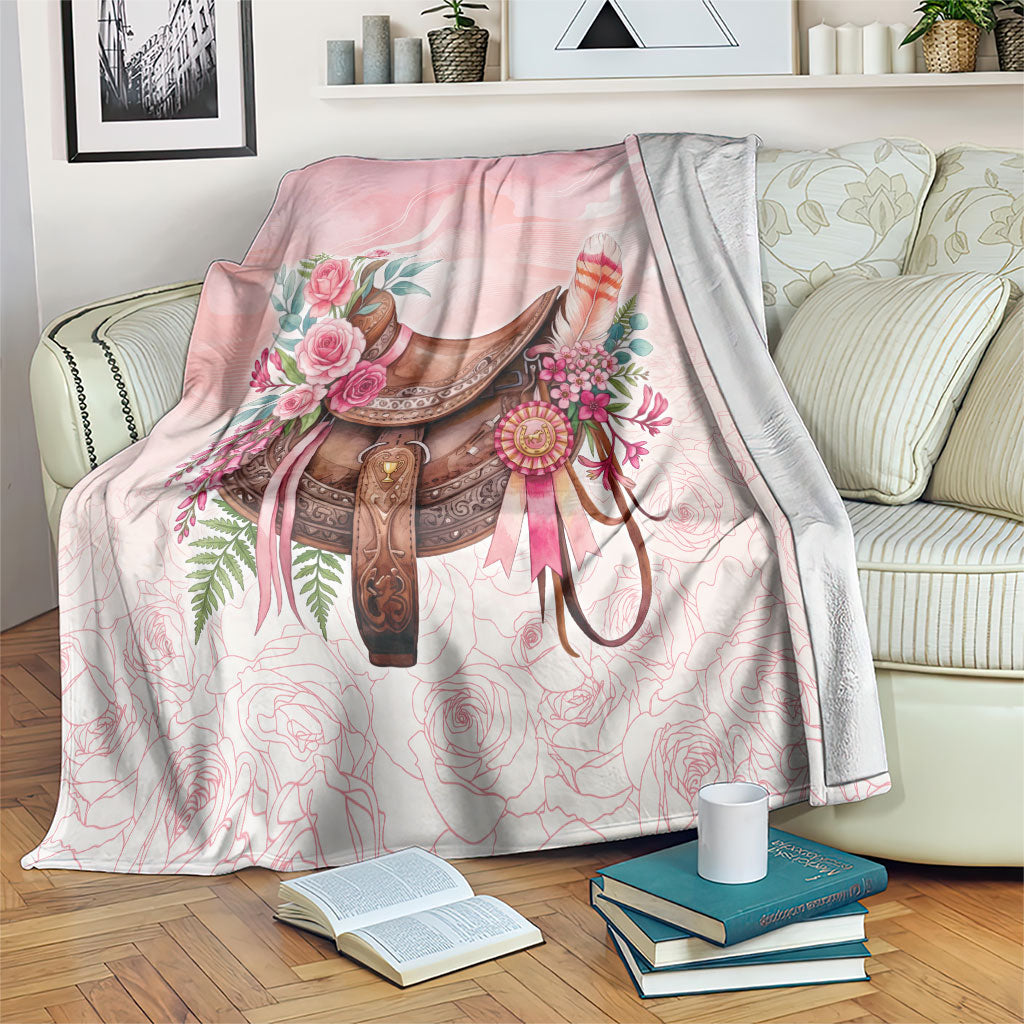 Melbourne Horse Floral Saddle Blanket Pink Rose With Waxflower Flowers