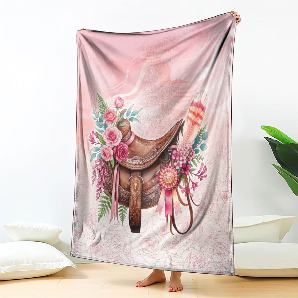 Melbourne Horse Floral Saddle Blanket Pink Rose With Waxflower Flowers