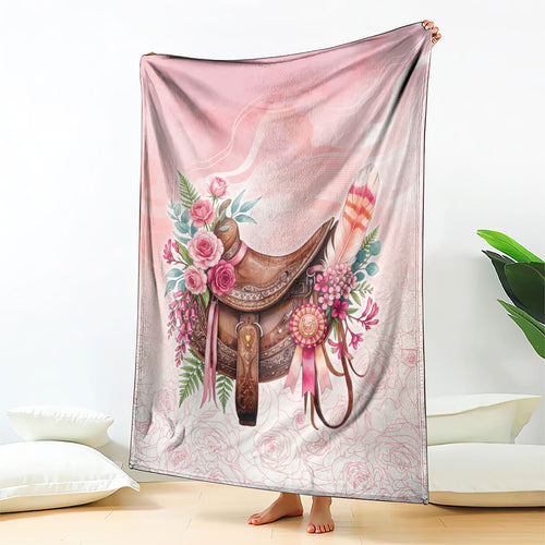Melbourne Horse Floral Saddle Blanket Pink Rose With Waxflower Flowers