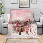 Melbourne Horse Floral Saddle Blanket Pink Rose With Waxflower Flowers