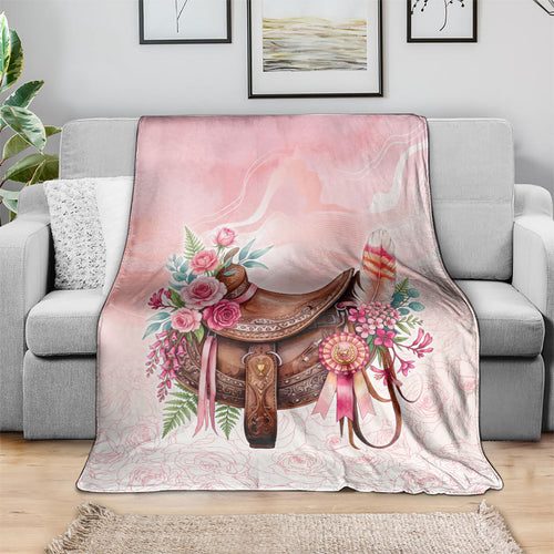 Melbourne Horse Floral Saddle Blanket Pink Rose With Waxflower Flowers