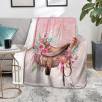 Melbourne Horse Floral Saddle Blanket Pink Rose With Waxflower Flowers