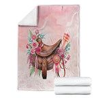 Melbourne Horse Floral Saddle Blanket Pink Rose With Waxflower Flowers