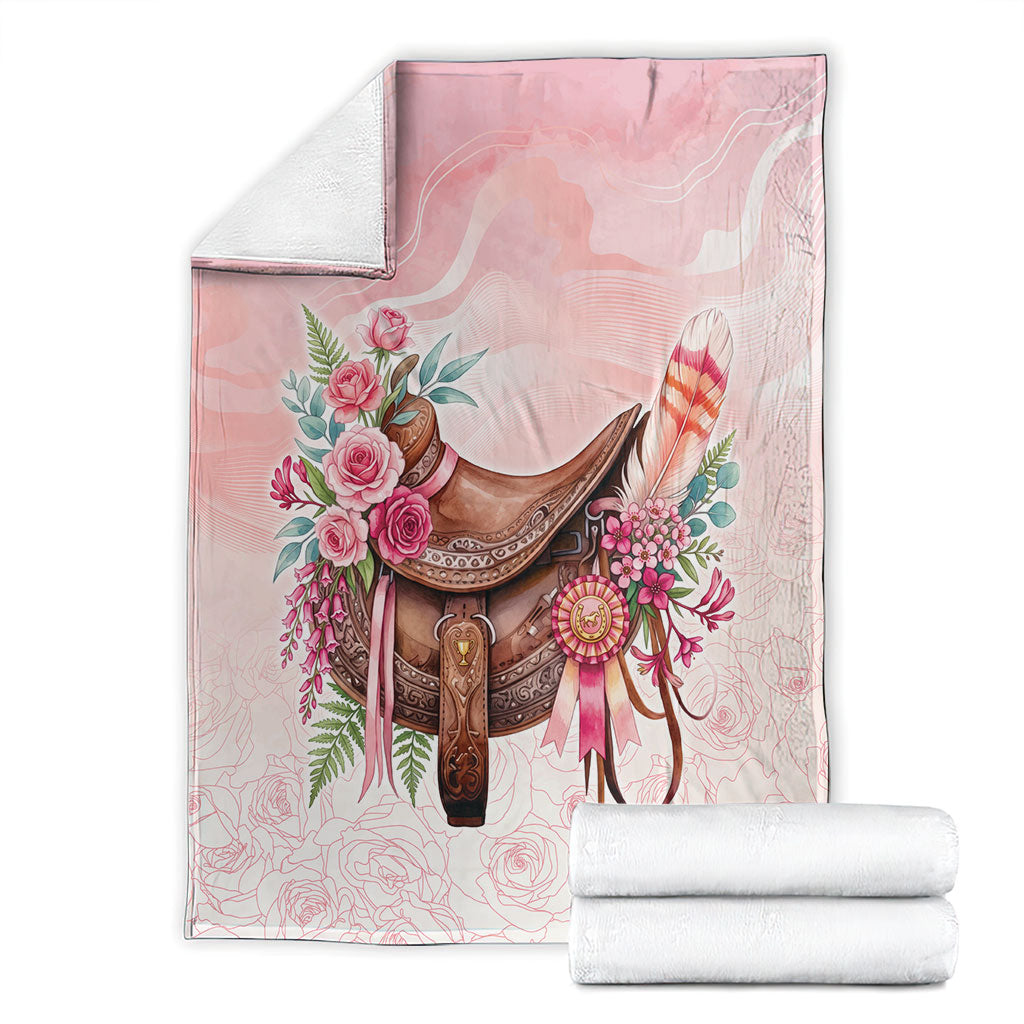 Melbourne Horse Floral Saddle Blanket Pink Rose With Waxflower Flowers