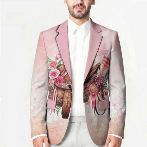Melbourne Horse Floral Saddle Blazer Pink Rose With Waxflower Flowers