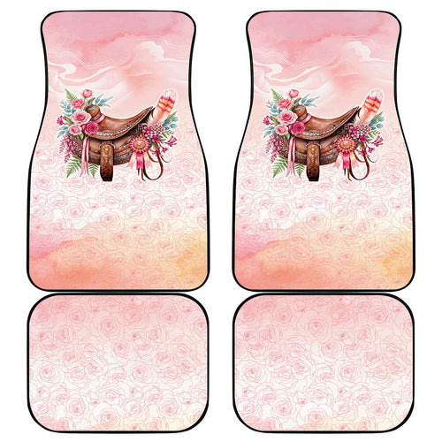 Melbourne Horse Floral Saddle Car Mats Pink Rose With Waxflower Flowers