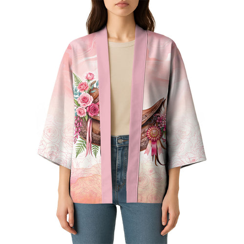 Melbourne Horse Floral Saddle Kimono Pink Rose With Waxflower Flowers