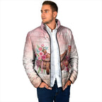 Melbourne Horse Floral Saddle Padded Jacket Pink Rose With Waxflower Flowers