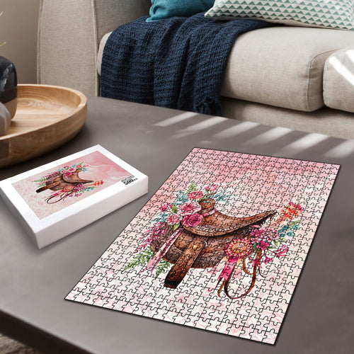 Melbourne Horse Floral Saddle Puzzle Pink Rose With Waxflower Flowers