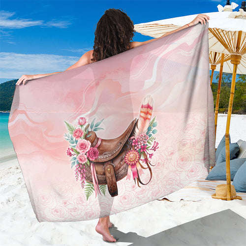 Melbourne Horse Floral Saddle Sarong Pink Rose With Waxflower Flowers