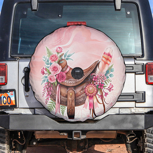 Melbourne Horse Floral Saddle Spare Tire Cover Pink Rose With Waxflower Flowers
