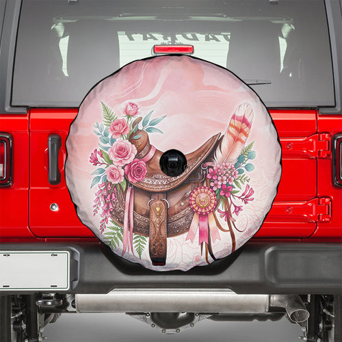 Melbourne Horse Floral Saddle Spare Tire Cover Pink Rose With Waxflower Flowers