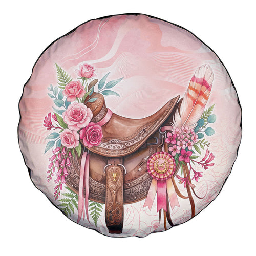 Melbourne Horse Floral Saddle Spare Tire Cover Pink Rose With Waxflower Flowers