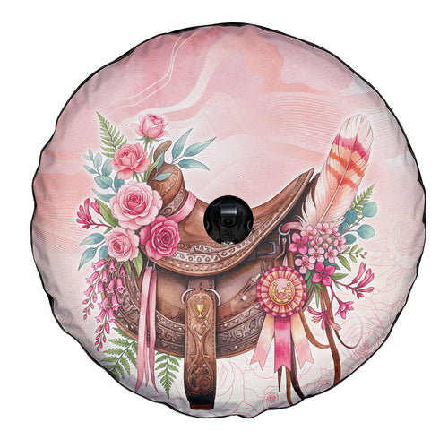 Melbourne Horse Floral Saddle Spare Tire Cover Pink Rose With Waxflower Flowers