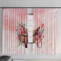 Melbourne Horse Floral Saddle Window Curtain Pink Rose With Waxflower Flowers